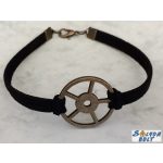 Steampunk stílusú karkötő kerékkel