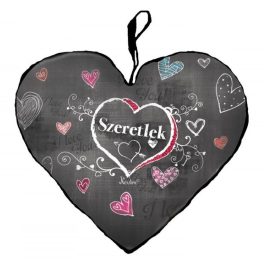 Szív alakú párna, Szeretlek, krétával rajzolva