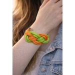 Tengerészcsomós karkötő, neonzöld-narancssárga színben
