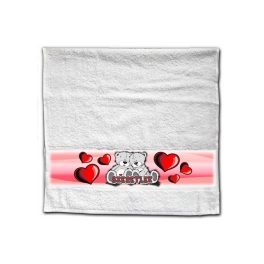 Szerelmes törölköző, macik párban, szeretlek, szívek
