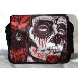   Tetovált női fej rózsával, gyöngyvászon oldaltáska, válltáska