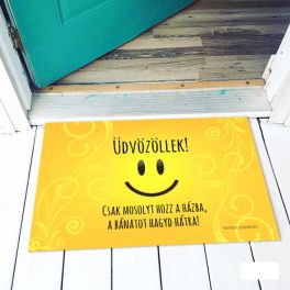 Vicces színes lábtörlő, Csak mosolyt hozz a házba