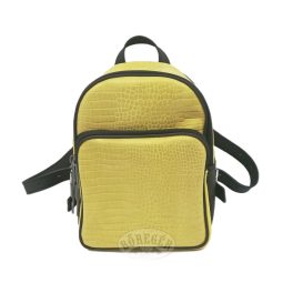 Bőr hátitáska, hátizsák, sárga