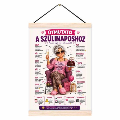 Vicces oklevél, Útmutató szülinaposhoz, nő