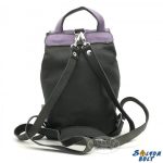 Női bőr hátitáska, hátizsák, fekete-lila
