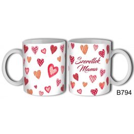 Bögre, Anyák napja, szeretlek Mama, mintás szívecskék