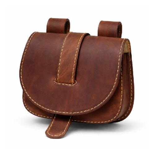 Bőr tarsoly övtáska, barna