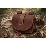 Bőr tarsoly övtáska, barna