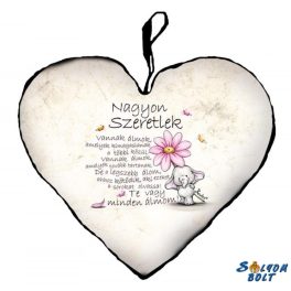   Szív alakú párna, Te vagy minden álmom, szeretlek, kis elefánt