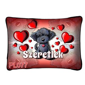 Díszpárna, szeretlek, szürke kutyus, szerelmes ajándék Díszpárna, szeretlek, szürke kutyus, szerelmes ajándék