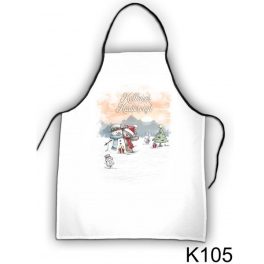 Szakács kötény, hóember és maci, karácsony