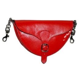 Női bőr váll-és övtáska (piros)