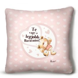 Kicsi plüss díszpárna, Te vagy a legjobb barátnőm, maci