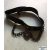 Choker nyaklánc fekete bőrből, fém szívvel, láncokkal