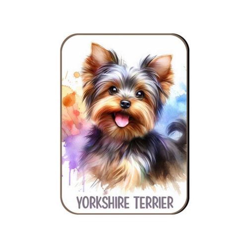 Kutyás fa hűtőmágnes, Yorkshire Terrier