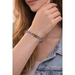 Karkötő kék zsinórral és rozé-arany színű bogyókkal