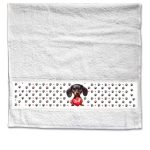 Szerelmes törölköző, Fekete tacskó, 2 méretben