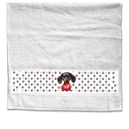 Szerelmes törölköző, Fekete tacskó, 2 méretben