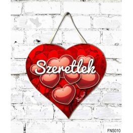   Szív tábla falra, piros szívek, szeretlek, szerelmes ajándék