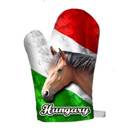 Edényfogó kesztyű, főzőkesztyű, Hungary - barna ló
