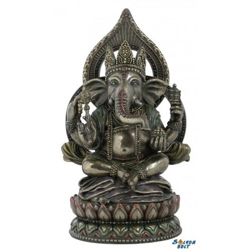 Ganesha lótuszágyon ülve szobor