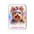 Kutyás fa hűtőmágnes, Yorkshire Terrier, masnis