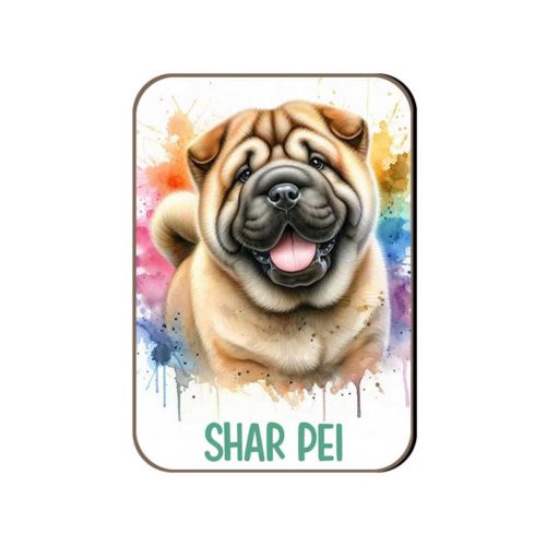 Kutyás fa hűtőmágnes, Shar Pei