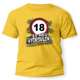   Vicces póló több színben, 18...és még gyorsulok, több számmal