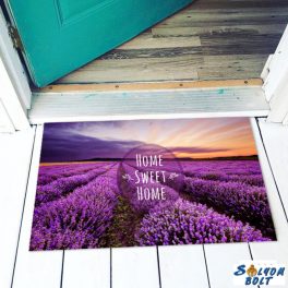 Vicces színes lábtörlő, Levendulás home sweet home