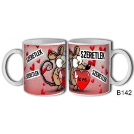 Szerelmes bögre, barna egérke, szeretlek