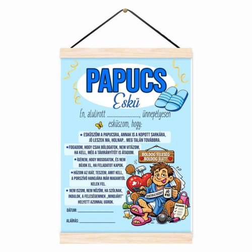 Vicces oklevél, Papucs eskü