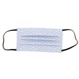   Redőzött száj és orrvédő, világoskék fehér, apró mintás