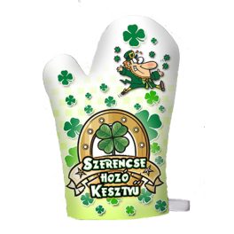 Vicces edényfogó kesztyű, főzőkesztyű, Szerencse fogó