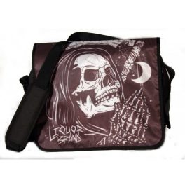 Koponya és hold, gyöngyvászon oldaltáska, válltáska