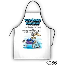 Vicces szakács kötény, Vigyázat, nyugdíjas