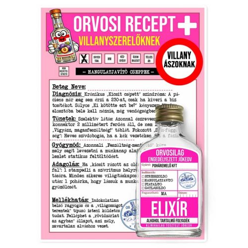 Vicces orvosi recept laposüveggel, Villanyszerelőknek