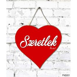 Szív tábla falra, szeretlek