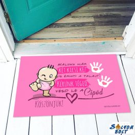   Vicces színes lábtörlő, Nálunk már két kicsi kéz, lány