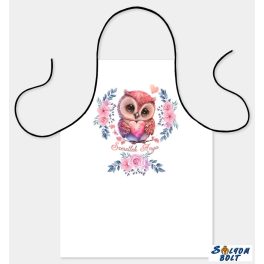 Vicces szakács kötény, Szeretlek Anya, bagoly minta