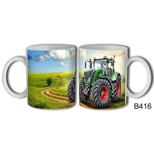 Bögre, zöld traktor