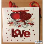 Love, piros szíves dísztasak