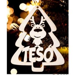 Karácsonyfa dísz, Tesó, fenyőfa és rénszarvas
