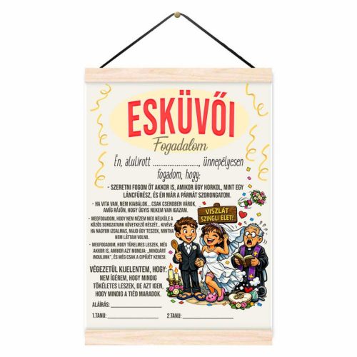 Vicces oklevél, Esküvői fogadalom