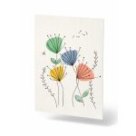 Minimalista virágos kép, kézzel készült alkotás