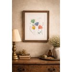 Minimalista virágos kép, kézzel készült alkotás