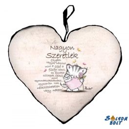   Szív alakú párna, Nélkülözhetetlen vagy nekem, szeretlek, cica