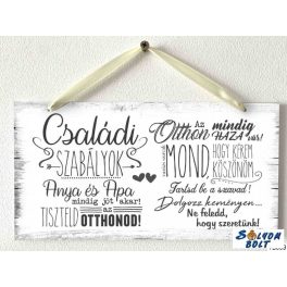 Kicsi falikép, családi szabályok, anya és apa
