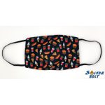 Vicces szájmaszk, hamburger és pizza