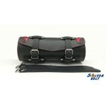 Bőr motoros villatáska, piros lángnyelves