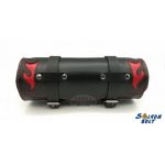 Bőr motoros villatáska, piros lángnyelves